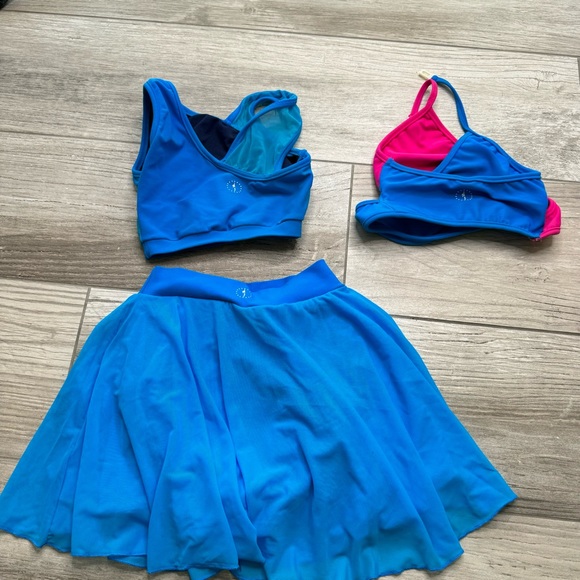 BLUEWATER DANCEWEAR 3 Piece Blue Bundle Size Child Medium - Picture 6 of 9